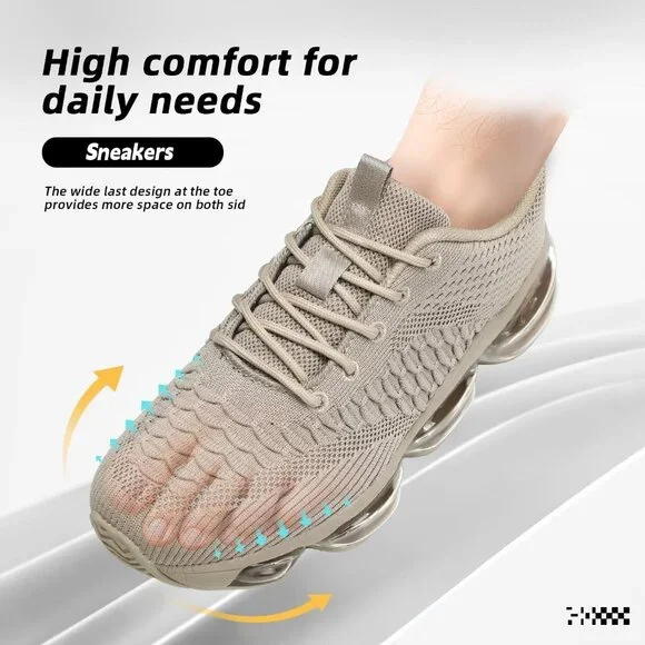 Men's Khaki Running Shoes Fashion Casual Walking Tennis Sneakers Trail Sport Gym